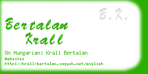 bertalan krall business card